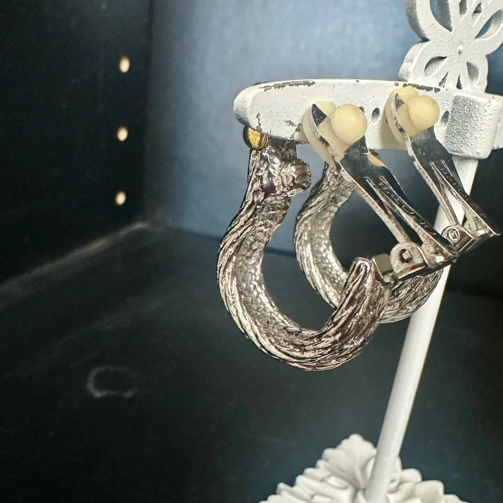 Vintage GUCCI Gold & Silver Horsebit Necklace, Bracelet & Earring—Rare Set - Picture 11 of 14